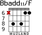 Bbadd11/F для гитары - вариант 4