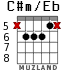 C#m/Eb для гитары - вариант 2