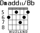 Dmadd11/Bb для гитары - вариант 3