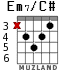 Em7/C# для гитары - вариант 3
