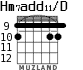Hm7add11/D для гитары - вариант 4