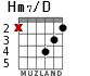 Hm7/D для гитары - вариант 2