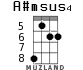 A#msus4 для укулеле - вариант 3