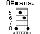 A#msus4 для укулеле - вариант 4