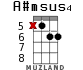 A#msus4 для укулеле - вариант 9