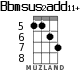 Bbmsus2add11+ для укулеле - вариант 3