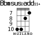 Bbmsus2add11+ для укулеле - вариант 4