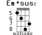 Em+sus2 для укулеле - вариант 3